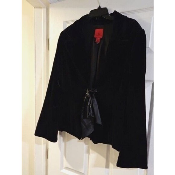JS Collections Black Soft Velvet Jacket Coat Blazer Special Occasion size 12 - Picture 2 of 8